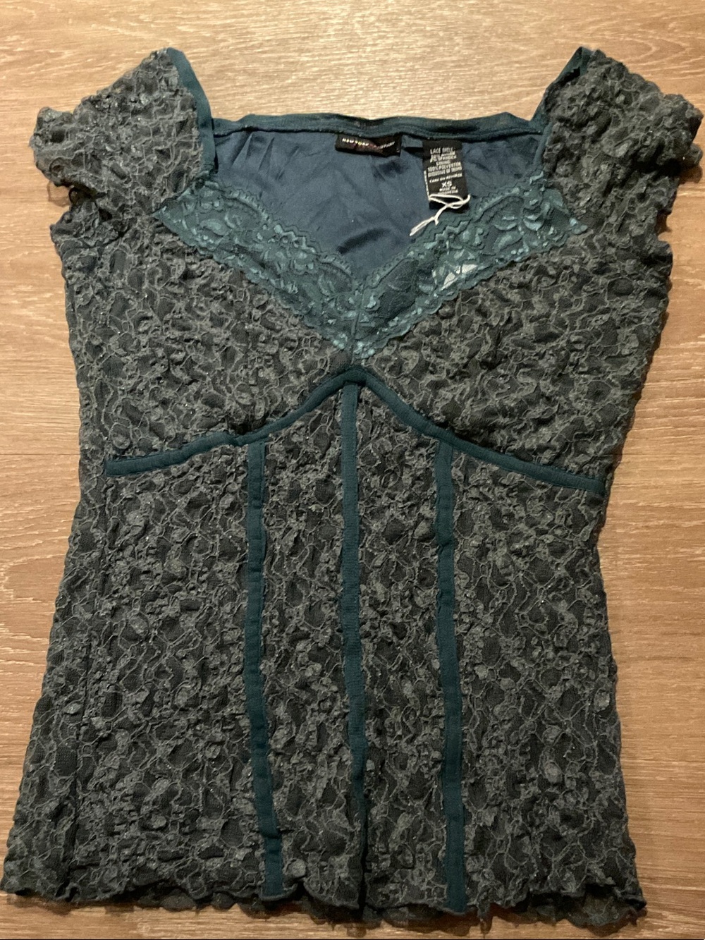 Express Teal Lace V‑Neck Camisole